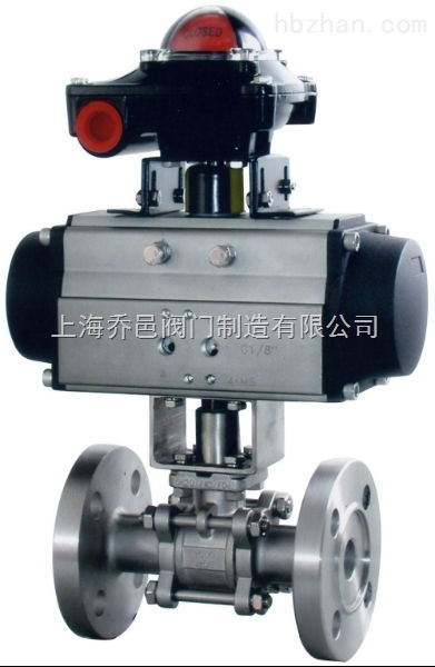 Q641F氣動三片式法蘭球閥